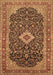 Machine Washable Medallion Brown Traditional Rug, wshtr77brn