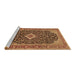 Sideview of Machine Washable Medallion Brown Traditional Rug, wshtr77brn