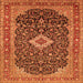 Serging Thickness of Medallion Orange Traditional Rug, tr77org