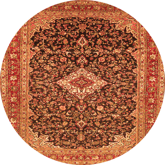 Square Medallion Orange Traditional Rug, tr77org