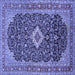 Square Medallion Blue Traditional Rug, tr77blu