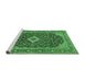 Sideview of Machine Washable Medallion Emerald Green Traditional Area Rugs, wshtr77emgrn