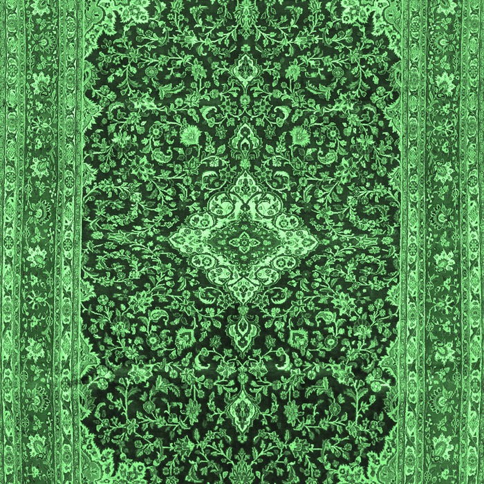 Medallion Emerald Green Traditional Rug, tr77emgrn