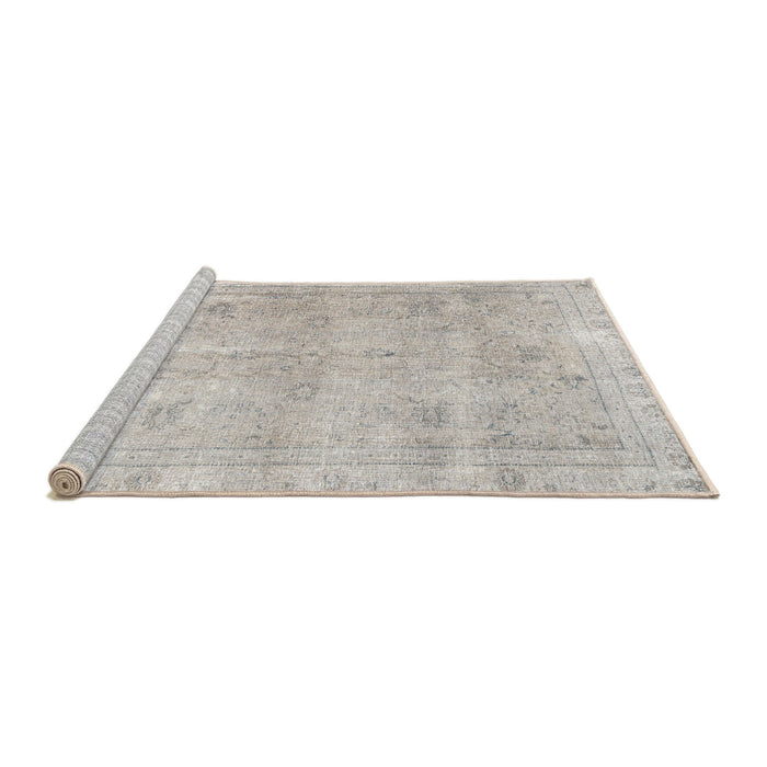 Sideview of Machine Washable Traditional Sage Green Rug, wshtr780