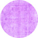 Round Persian Purple Traditional Rug, tr780pur