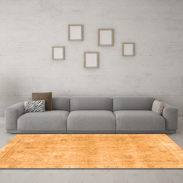 Machine Washable Persian Orange Traditional Area Rugs in a Living Room, wshtr780org