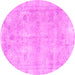 Round Persian Pink Traditional Rug, tr780pnk