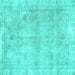 Square Persian Turquoise Traditional Rug, tr780turq