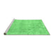 Sideview of Machine Washable Persian Emerald Green Traditional Area Rugs, wshtr780emgrn