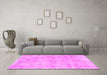 Machine Washable Persian Pink Traditional Rug in a Living Room, wshtr780pnk