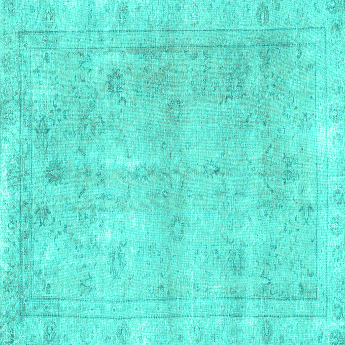 Square Machine Washable Persian Turquoise Traditional Area Rugs, wshtr780turq
