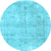 Round Persian Light Blue Traditional Rug, tr780lblu