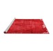 Sideview of Machine Washable Traditional Red Rug, wshtr781