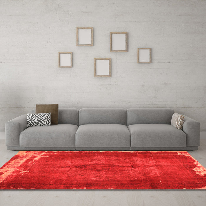 Machine Washable Persian Orange Traditional Area Rugs in a Living Room, wshtr781org