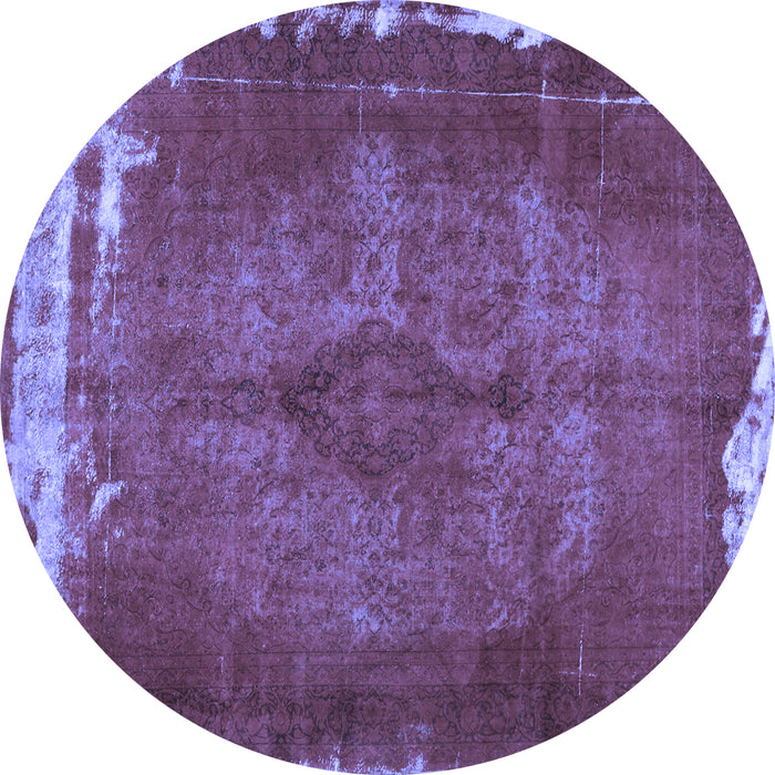 Round Persian Blue Traditional Rug, tr781blu