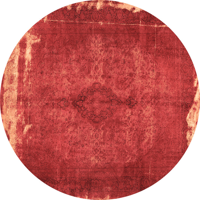 Round Persian Brown Traditional Rug, tr781brn