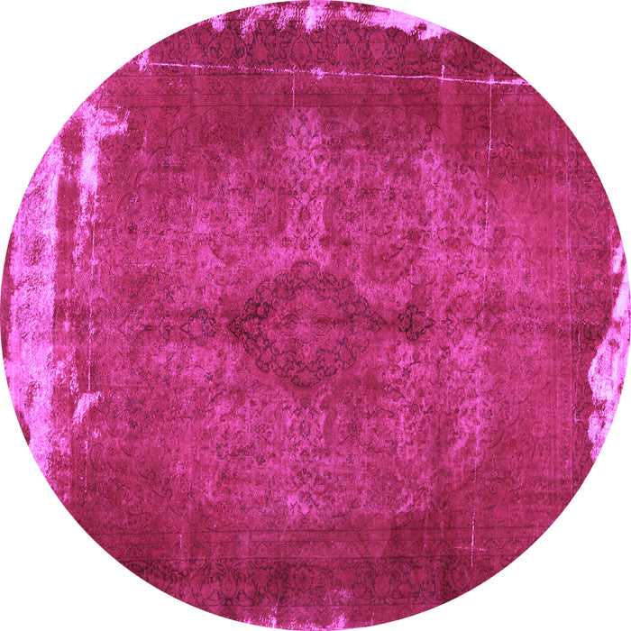 Round Machine Washable Persian Purple Traditional Area Rugs, wshtr781pur