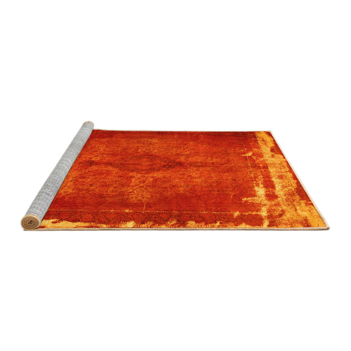 Sideview of Machine Washable Persian Yellow Traditional Rug, wshtr781yw