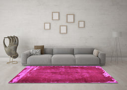Machine Washable Persian Purple Traditional Area Rugs in a Living Room, wshtr781pur