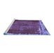 Sideview of Machine Washable Persian Blue Traditional Rug, wshtr781blu