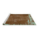 Sideview of Machine Washable Persian Turquoise Traditional Area Rugs, wshtr781turq