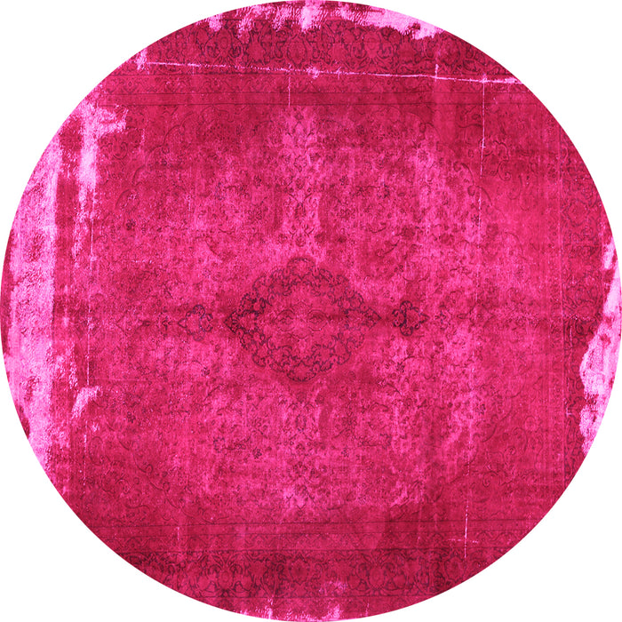 Round Persian Pink Traditional Rug, tr781pnk