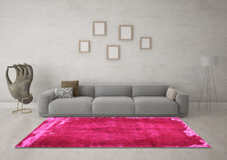 Machine Washable Persian Pink Traditional Rug in a Living Room, wshtr781pnk