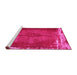 Sideview of Machine Washable Persian Pink Traditional Rug, wshtr781pnk