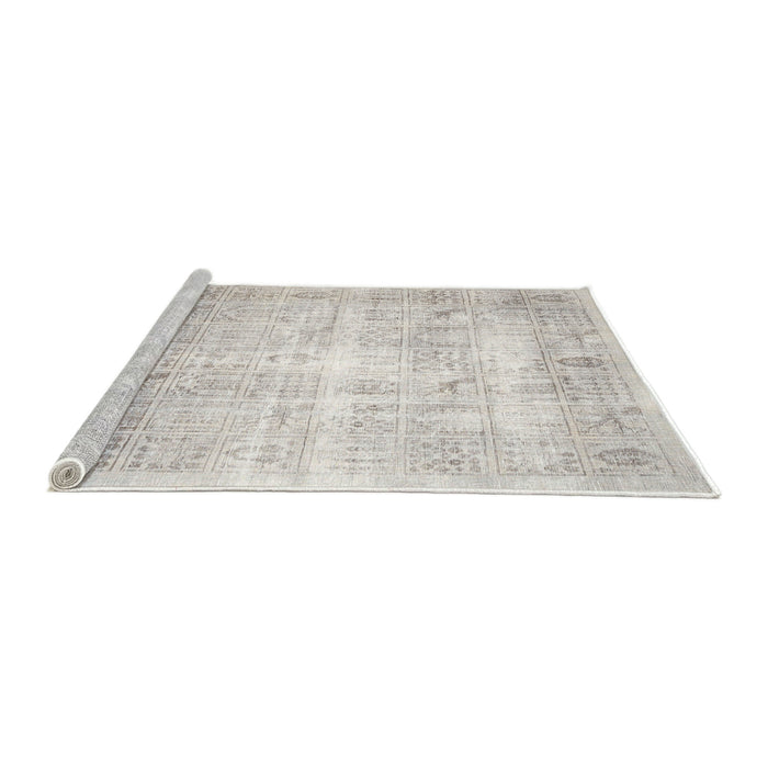 Sideview of Machine Washable Traditional Dark White Beige Rug, wshtr782