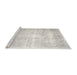 Sideview of Machine Washable Traditional Dark White Beige Rug, wshtr782