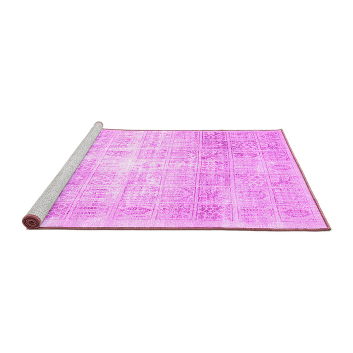 Sideview of Machine Washable Persian Pink Traditional Rug, wshtr782pnk