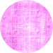 Round Persian Pink Traditional Rug, tr782pnk