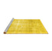 Sideview of Machine Washable Persian Yellow Traditional Rug, wshtr782yw