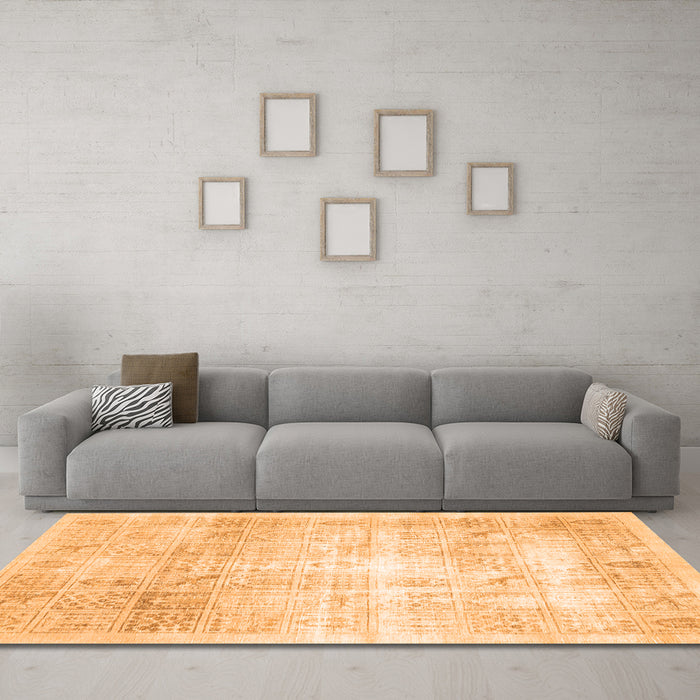 Machine Washable Persian Orange Traditional Area Rugs in a Living Room, wshtr782org