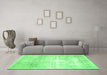 Machine Washable Persian Emerald Green Traditional Area Rugs in a Living Room,, wshtr782emgrn