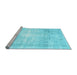 Sideview of Machine Washable Persian Light Blue Traditional Rug, wshtr782lblu