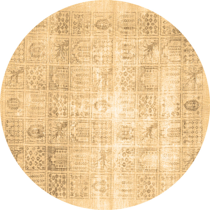 Round Machine Washable Persian Brown Traditional Rug, wshtr782brn