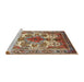 Sideview of Machine Washable Traditional Dark Sienna Brown Rug, wshtr783