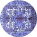 Round Persian Blue Traditional Rug, tr783blu