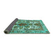 Sideview of Persian Turquoise Traditional Rug, tr783turq