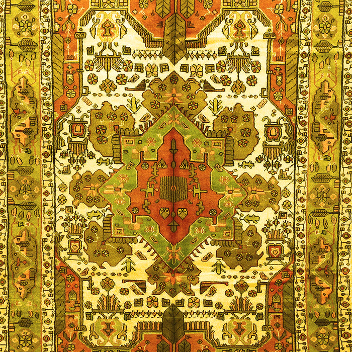 Machine Washable Persian Yellow Traditional Rug, wshtr783yw
