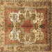 Square Persian Brown Traditional Rug, tr783brn