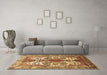 Machine Washable Persian Brown Traditional Rug in a Living Room,, wshtr783brn