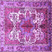 Square Persian Purple Traditional Rug, tr783pur