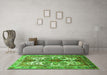 Machine Washable Persian Green Traditional Area Rugs in a Living Room,, wshtr783grn