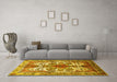 Machine Washable Persian Yellow Traditional Rug in a Living Room, wshtr783yw