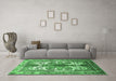 Machine Washable Persian Emerald Green Traditional Area Rugs in a Living Room,, wshtr783emgrn