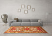 Machine Washable Persian Orange Traditional Area Rugs in a Living Room, wshtr783org