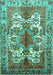 Machine Washable Persian Turquoise Traditional Area Rugs, wshtr783turq