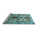 Sideview of Machine Washable Persian Light Blue Traditional Rug, wshtr783lblu